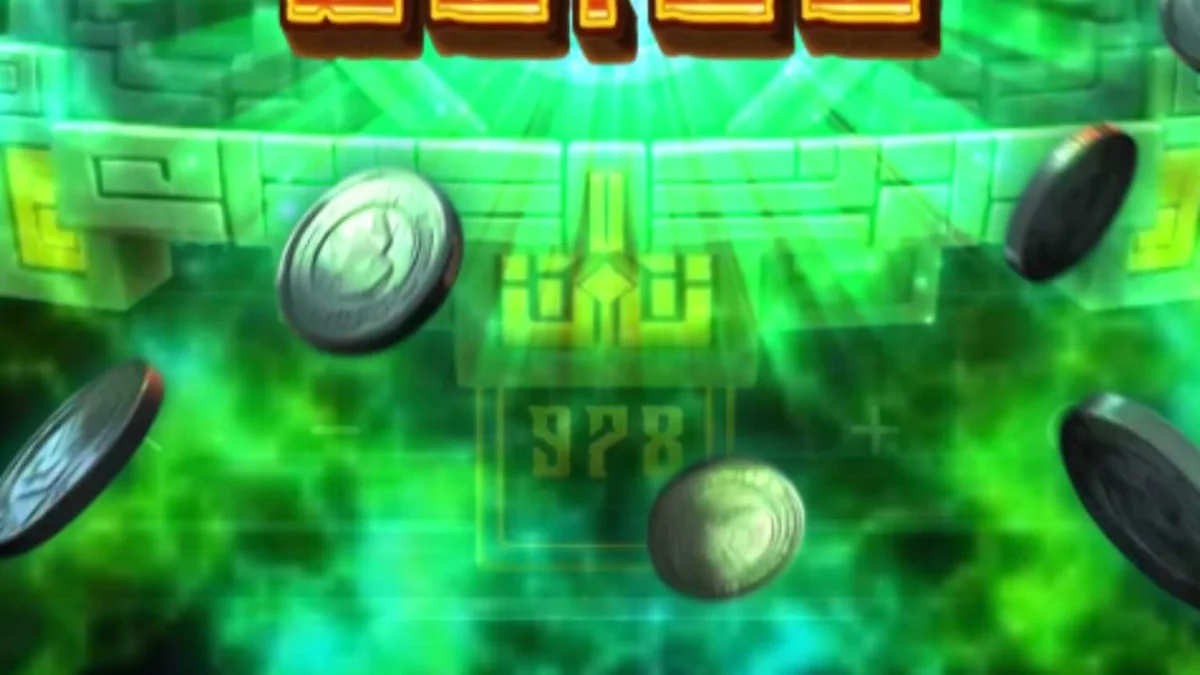 Tampilan visual slot Mayan Destiny dengan tema kuil kuno dan roda keberuntungan